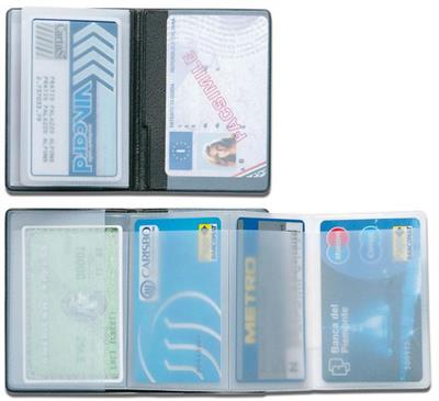 PORTACARD IN PVC ESPANSO COLORATO A 5 SCOMPARTI
