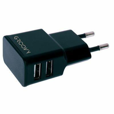 #CARICATORE MURO 2 USB 5V/2.4A NERO