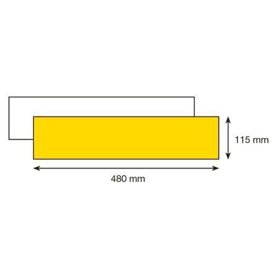 TARGA ALLUMINIO BIFACCIALE BIANCA/GIALLA 48X11,5 CM