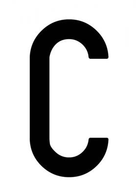 BUSTA 10 LETTERE ADESIVE -C- 4X8 CM X TARGA