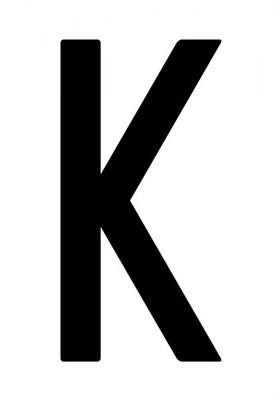 BUSTA 10 LETTERE ADESIVE -K- 4X8 CM X TARGA
