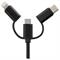CAVO 3IN1 MICRO USB-LIGHTNING-TYPE-C 2 METRI NERO