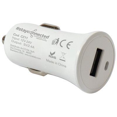 CAR CHARGER 1 USB 5V 2.4A BIANCO
