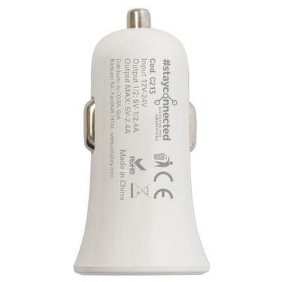CAR CHARGER 2 USB 5V 2.4A BIANCO