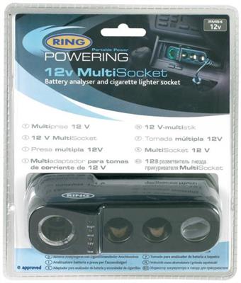 RING PRESA ACCENDISIGARI QUADRUPLA CON TESTER
