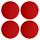 KIT 4 RED ROUND STICHERS DIAM.30mm