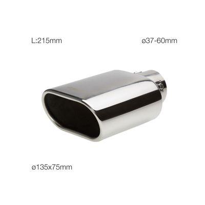 TERMINALE INOX OVALE/INCLINATO LUNG. 240 mm/USCITA 140x80 mm
