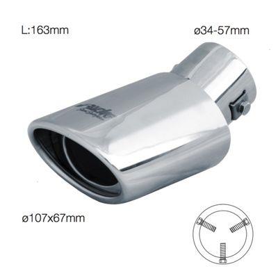 TERMINALE INOX OVALE DIAM.57mm /LUNG.155 mm