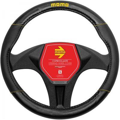 MOMO COPRIVOLANTE 38-39CM CARBON NERO GIALLO/CARBON M
