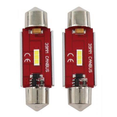 2 LAMPADE LED SMD SILURO C5W 12-24V 39MM 1SMD CANBUS