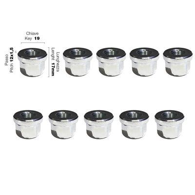 10 DADI ch19 12X1.25 1.17mm testa piatta