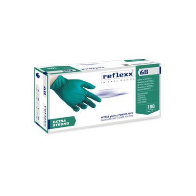 N.100 GUANTI R68 MIS.(M) PROMO 9+1 NITRILE verde alto spess.
